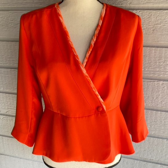 CAbi Jane Jacket Wrap Blazer Grenadine Chiffon Crossover Coat - Size 4 NEW - Picture 12 of 12